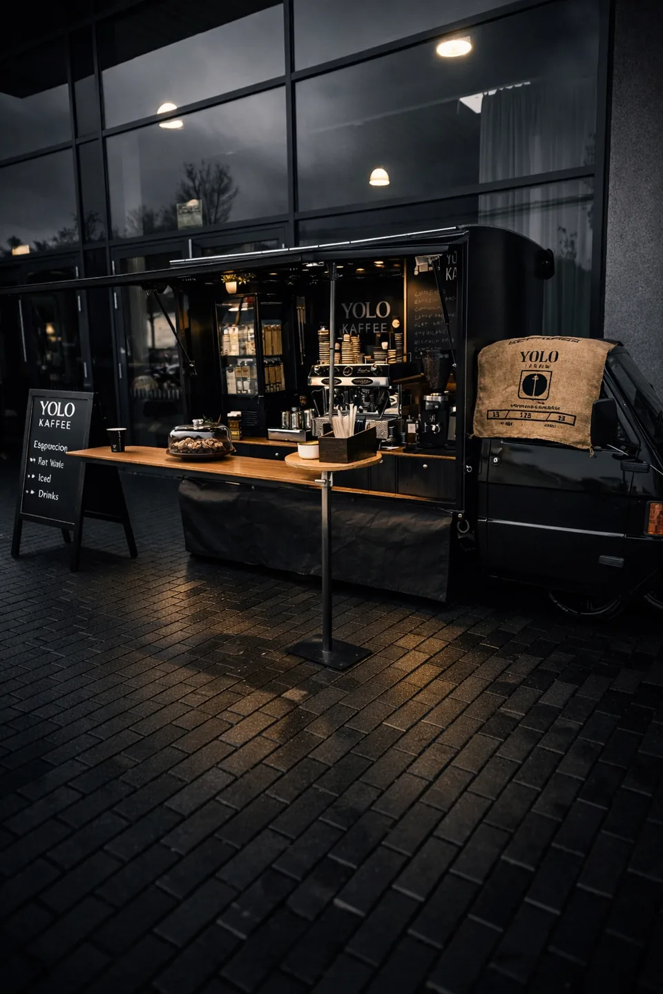 Schwarze Piaggio Ape