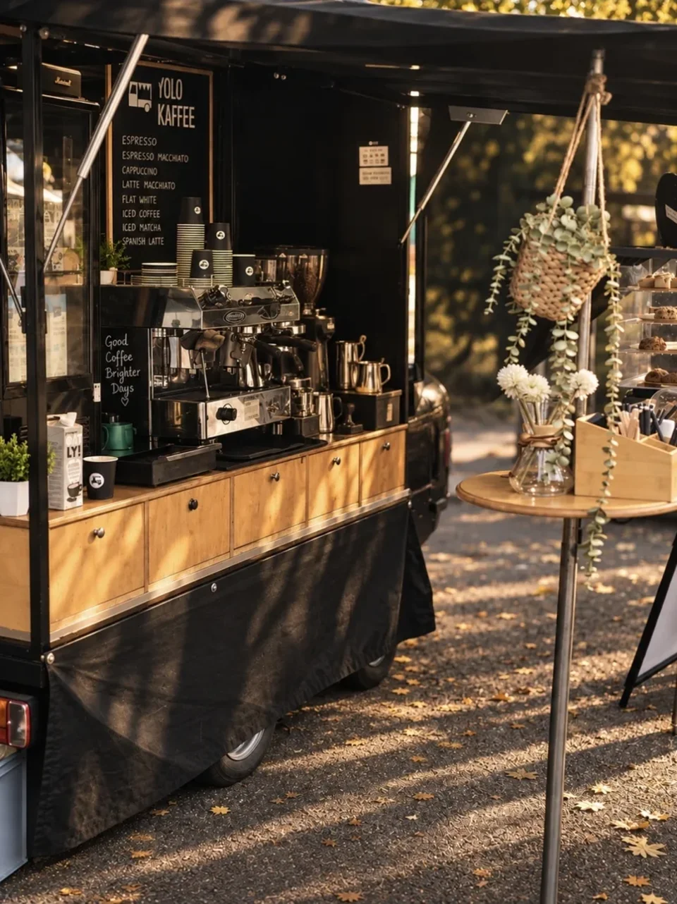 Kaffeebar in der Abendsonne